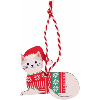 Décoration de noël chat Rex London Blanc 6,5x7x0,3 cm - Publicité Décoration de noël chat Rex London Blanc 6,5x7x0,3 cm - Publicité