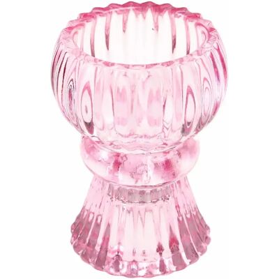 Bougeoir à double bout en verre Rex London Rose 5,8x5,8x7,9 cm - Publicité Bougeoir à double bout en verre Rex London Rose 5,8x5,8x7,9 cm - Publicité