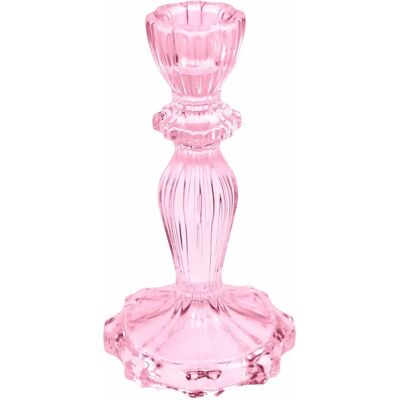 Bougeoir en verre Rex London Rose 8,6x8,6x15,8 cm - Publicité Bougeoir en verre Rex London Rose 8,6x8,6x15,8 cm - Publicité