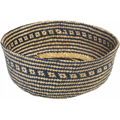 Panier de rangement en jonc de mer Rex London Bleu 42x42x45 cm - Publicité Panier de rangement en jonc de mer Rex London Bleu 42x42x45 cm - Publicité