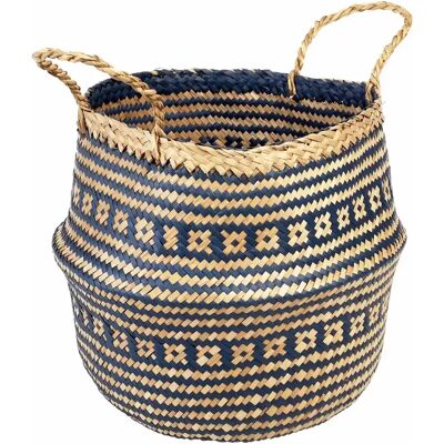 Panier de rangement en jonc de mer Rex London Bleu 31x31x36 cm - Publicité Panier de rangement en jonc de mer Rex London Bleu 31x31x36 cm - Publicité