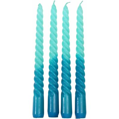 Bougies spirale Rex London Dip Dye (x4) Bleu 2,3x2,3x21 cm - Publicité Bougies spirale Rex London Dip Dye (x4) Bleu 2,3x2,3x21 cm - Publicité