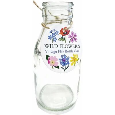 Vase bouteille de lait scolaire Rex London Wild Flowers Blanc 5,5x5,5x13 cm - Publicité Vase bouteille de lait scolaire Rex London Wild Flowers Blanc 5,5x5,5x13 cm - Publicité