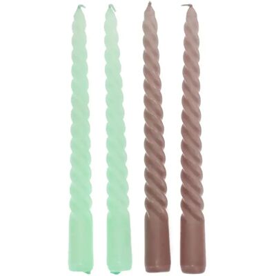 Bougies torsadées Rex London (x4) Multicolore 2x2x20 cm - Publicité Bougies torsadées Rex London (x4) Multicolore 2x2x20 cm - Publicité