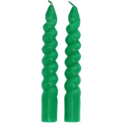 Bougies torsadées Rex London (x2) Vert 2,9x2,9x20 cm - Publicité Bougies torsadées Rex London (x2) Vert 2,9x2,9x20 cm - Publicité