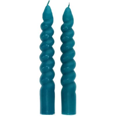 Bougies torsadées Rex London (x2) Bleu 2,9x2,9x20 cm - Publicité Bougies torsadées Rex London (x2) Bleu 2,9x2,9x20 cm - Publicité