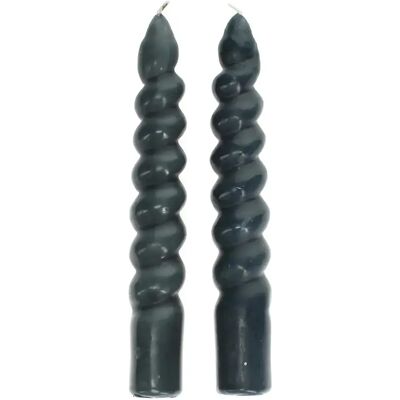 Bougies torsadées Rex London (x2) Gris 2,9x2,9x20 cm - Publicité Bougies torsadées Rex London (x2) Gris 2,9x2,9x20 cm - Publicité