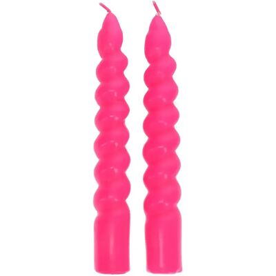 Bougies torsadées Rex London (x2) Rose 2,9x2,9x20 cm - Publicité Bougies torsadées Rex London (x2) Rose 2,9x2,9x20 cm - Publicité