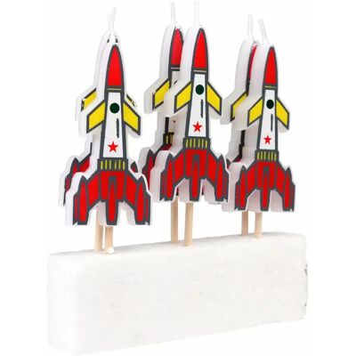 Bougies de fête Rex London Space Age (x6) Rouge 6x1x12 cm - Publicité Bougies de fête Rex London Space Age (x6) Rouge 6x1x12 cm - Publicité