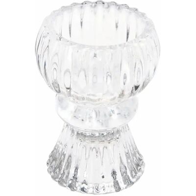 Bougeoir à double bout en verre Rex London Blanc 5,8x5,8x7,9 cm - Publicité Bougeoir à double bout en verre Rex London Blanc 5,8x5,8x7,9 cm - Publicité