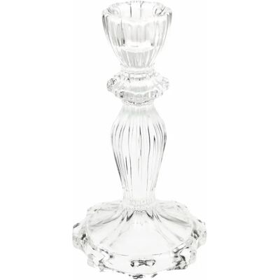 Bougeoir en verre Rex London Blanc 8,6x8,6x15,8 cm - Publicité Bougeoir en verre Rex London Blanc 8,6x8,6x15,8 cm - Publicité