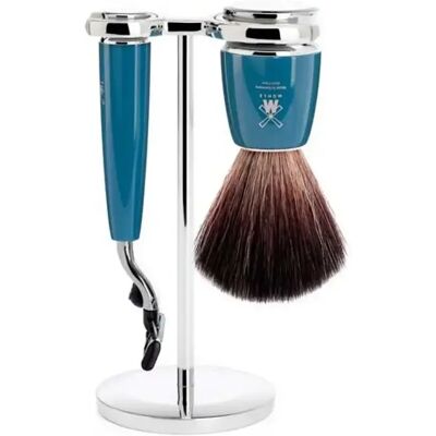 Kit de rasage Mühle Rytmo Mach3 (x3) Bleu TU - Publicité Kit de rasage Mühle Rytmo Mach3 (x3) Bleu TU - Publicité