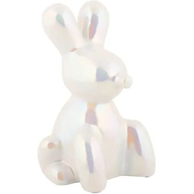 Statuette Present Time Balloon Bunny Blanc 9x15 cm - Publicité Statuette Present Time Balloon Bunny Blanc 9x15 cm - Publicité