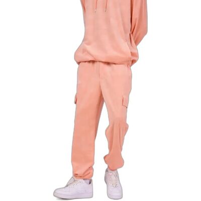 Jogpant en velours gaufré pêche - Pantalon de sport - Publicité Jogpant en velours gaufré pêche - Pantalon de sport - Publicité