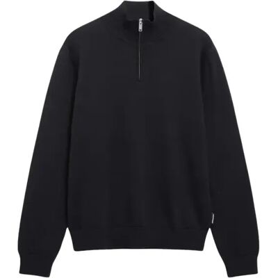 Pull en tricot à demi-zip Armedangels Faabes Noir L - Publicité Pull en tricot à demi-zip Armedangels Faabes Noir L - Publicité