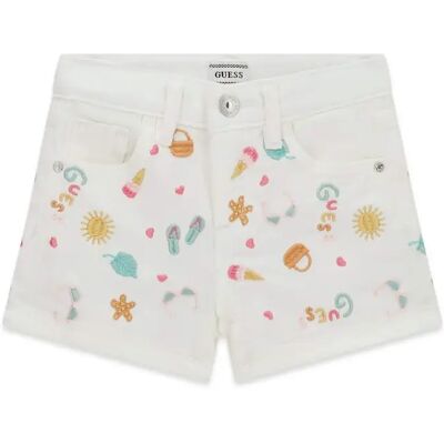 Short en jean fille Guess Bull Embr Multicolore 4 ans - Publicité Short en jean fille Guess Bull Embr Multicolore 4 ans - Publicité