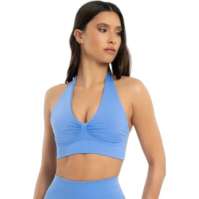 Brassière dos nu femme Gym Glamour Seamless open back Bleu M - Publicité Brassière dos nu femme Gym Glamour Seamless open back Bleu M - Publicité