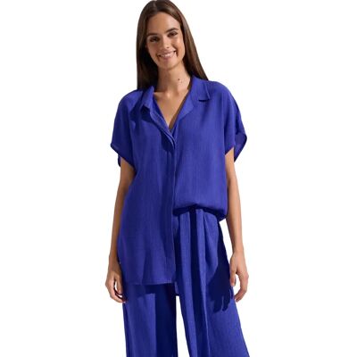 Chemise estivale femme Lisca Japan Bleu 2XL - Publicité Chemise estivale femme Lisca Japan Bleu 2XL - Publicité