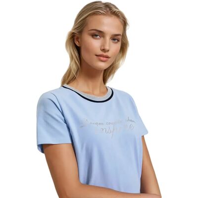 T-shirt femme Moodo L-TS-4914 Bleu 2XL - Publicité T-shirt femme Moodo L-TS-4914 Bleu 2XL - Publicité