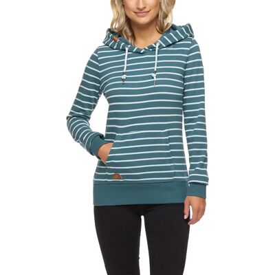 Sweatshirt à capuche femme Ragwear Berit Stripes Turquoise XS - Publicité Sweatshirt à capuche femme Ragwear Berit Stripes Turquoise XS - Publicité