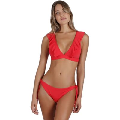 Maillot de bain 2 pièces triangle femme Admas Summer Frill Rouge 46 - Publicité Maillot de bain 2 pièces triangle femme Admas Summer Frill Rouge 46 - Publicité