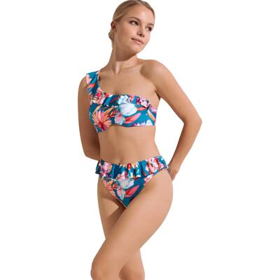 Bas de maillot de bain échancré taille haute femme Lisca Rimini Bleu 42 - Publicité Bas de maillot de bain échancré taille haute femme Lisca Rimini Bleu 42 - Publicité