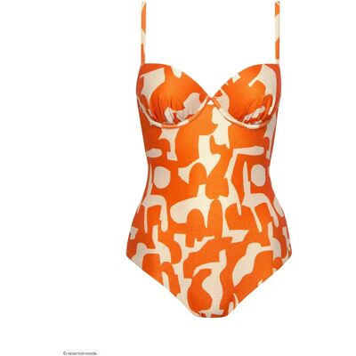 Maillot de bain 1 pièce préformé femme Lisca Aswan Orange 42B - Publicité Maillot de bain 1 pièce préformé femme Lisca Aswan Orange 42B - Publicité