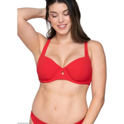 Haut de maillot de bain balconnet non préformé femme Luna Blue Sense Rouge 110D - Publicité Haut de maillot de bain balconnet non préformé femme Luna Blue Sense Rouge 110D - Publicité