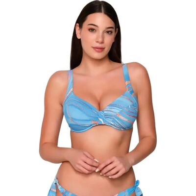 Haut de maillot de bain balconnet non préformé femme Luna Lana Bleu 90D - Publicité Haut de maillot de bain balconnet non préformé femme Luna Lana Bleu 90D - Publicité