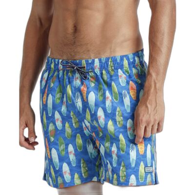Short de bain Admas Diver Surfboards Bleu M - Publicité Short de bain Admas Diver Surfboards Bleu M - Publicité