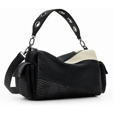 Sac à bandoulière moyen texturé femme Desigual Patchwork Noir TU - Publicité Sac à bandoulière moyen texturé femme Desigual Patchwork Noir TU - Publicité