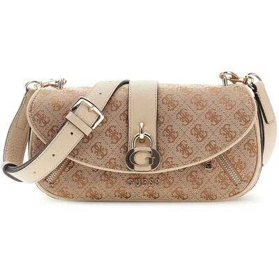 Sac bandoulière plat femme Guess Jessa Beige TU - Publicité Sac bandoulière plat femme Guess Jessa Beige TU - Publicité
