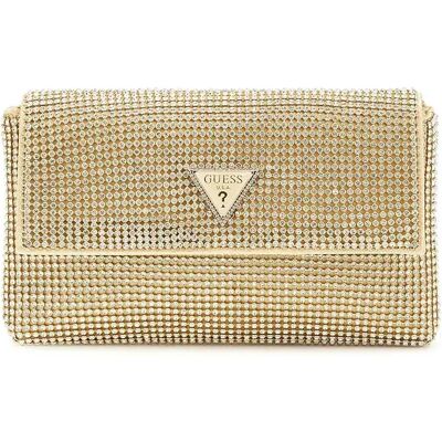 Sac à main avec fermeture par rabat et bouton femme Guess Zalina Doré TU - Publicité Sac à main avec fermeture par rabat et bouton femme Guess Zalina Doré TU - Publicité