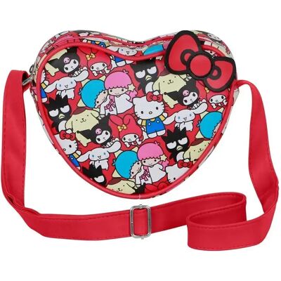 Sac bandoulière femme Karactermania Hello Kitty Friends Hearts Rouge 10x11,5x5,5 cm - Publicité Sac bandoulière femme Karactermania Hello Kitty Friends Hearts Rouge 10x11,5x5,5 cm - Publicité