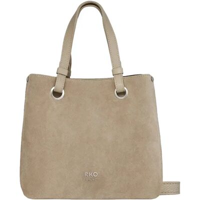 Sac à main fermeture magnétique en cuir et suède femme Ryłko Beige TU - Publicité Sac à main fermeture magnétique en cuir et suède femme Ryłko Beige TU - Publicité