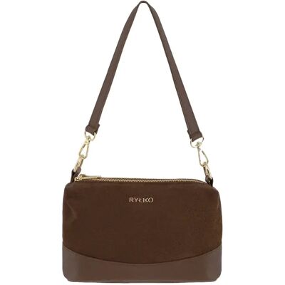 Sac à main en cuir et daim femme Ryłko Marron TU - Publicité Sac à main en cuir et daim femme Ryłko Marron TU - Publicité