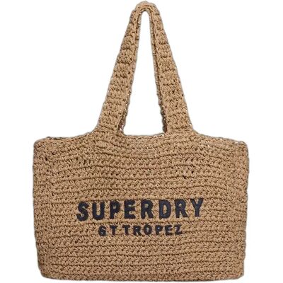 Sac cabas en raphia femme Superdry City Marron TU - Publicité Sac cabas en raphia femme Superdry City Marron TU - Publicité