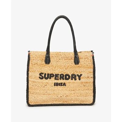 Sac cabas en raphia femme Superdry Luxe Marron TU - Publicité Sac cabas en raphia femme Superdry Luxe Marron TU - Publicité