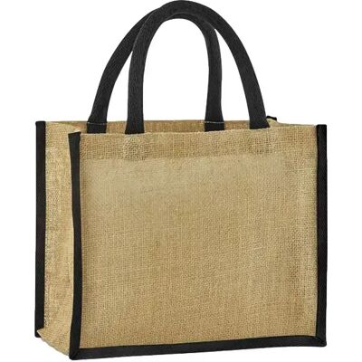Petit sac shopping en toile de jute femme Westford Mill Noir TU - Publicité Petit sac shopping en toile de jute femme Westford Mill Noir TU - Publicité