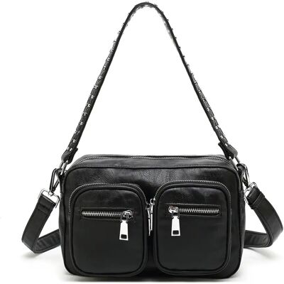 Sac bandoulière femme Noella Celina Leather Look Noir 15x25x7 cm - Publicité Sac bandoulière femme Noella Celina Leather Look Noir 15x25x7 cm - Publicité