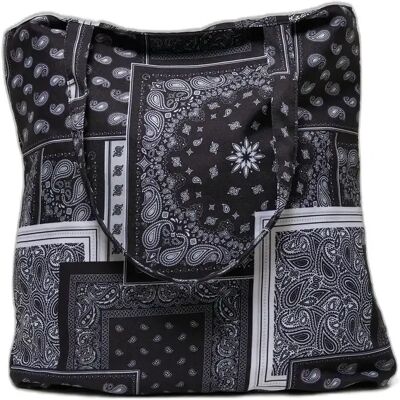 Tote bag à motif bandana femme Urban Classics Patchwork Noir TU - Publicité Tote bag à motif bandana femme Urban Classics Patchwork Noir TU - Publicité