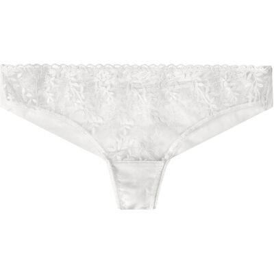 Tanga avec broderie en dentelle florale femme Huit Amoureuse Blanc 2XL - Publicité Tanga avec broderie en dentelle florale femme Huit Amoureuse Blanc 2XL - Publicité