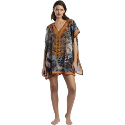 Robe caftan ajourée femme Admas Multicolore L - Publicité Robe caftan ajourée femme Admas Multicolore L - Publicité