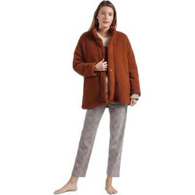 Peignoir chaud manches longues femme Admas Puppy Marron L - Publicité Peignoir chaud manches longues femme Admas Puppy Marron L - Publicité