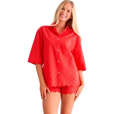Chemise de plage femme Lisca Panama Rouge M - Publicité Chemise de plage femme Lisca Panama Rouge M - Publicité