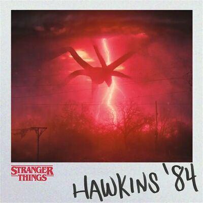 Poster toile Pyramid Stranger Things - Hawkins 84 Rouge 30x5x30 cm - Publicité Poster toile Pyramid Stranger Things - Hawkins 84 Rouge 30x5x30 cm - Publicité