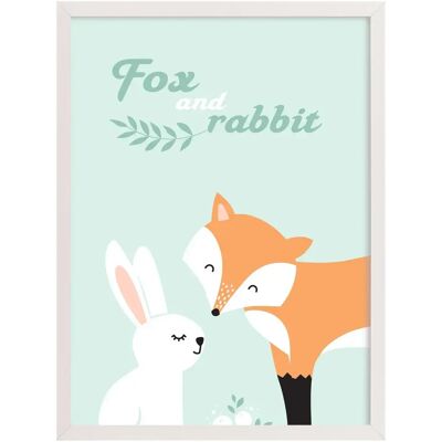 Tableau - Renard et lapin Yellow Tipi Forest Friends Vert 30x40 cm - Publicité Tableau - Renard et lapin Yellow Tipi Forest Friends Vert 30x40 cm - Publicité