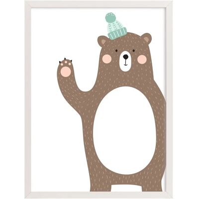 Tableau - Ours Yellow Tipi Forest Friends Marron 30x40 cm - Publicité Tableau - Ours Yellow Tipi Forest Friends Marron 30x40 cm - Publicité