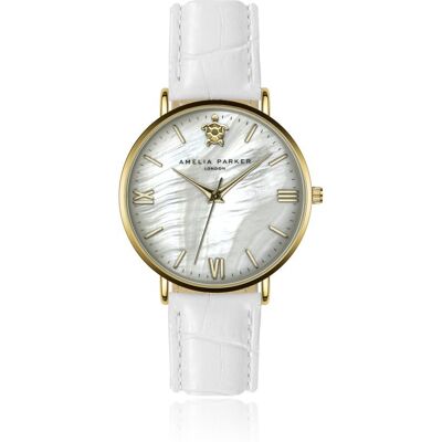 Montre femme Amelia Parker Pearl of the Sea Blanc 18x16 mm - Publicité Montre femme Amelia Parker Pearl of the Sea Blanc 18x16 mm - Publicité