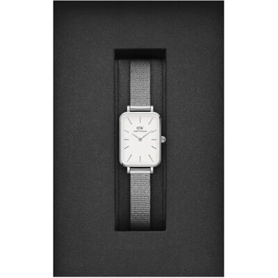 Montre femme Daniel Wellington Quadro Pressed Sterling Gris 20x26 mm - Publicité Montre femme Daniel Wellington Quadro Pressed Sterling Gris 20x26 mm - Publicité
